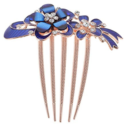 Braut Haarschmuck Haarkamm mit Kristallen und Strass, Blau