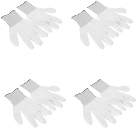 TOPPERFUN Weiße Nylonhandschuhe 12 Paar Rutschfeste Antistatische Pu-Handschuhe Stepphandschuhe Mit Griffigkeit An Jedem Finger Für Die Arbeit Grau