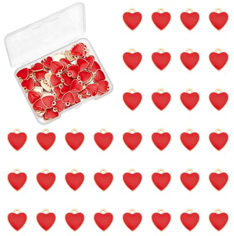 Enhörning cirka 80 st hjärtberlocker emalj röd kärlek hjärta berlocker små söta alla hjärtans dag hängen för alla hjärtans dag gåvor nyckelringar örhängen armband halsband smyckestillverkning och