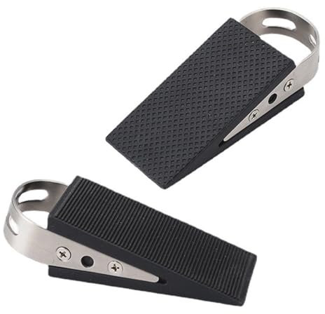 Xpieoyrm 2 Pezzi cuneo fermaporta, con manico in acciaio inossidabile, Altezza Regolabile Antiscivolo Antigraffio gomma ferma porta da pavimento, per Tutti i Tipi di Porta e Superfici