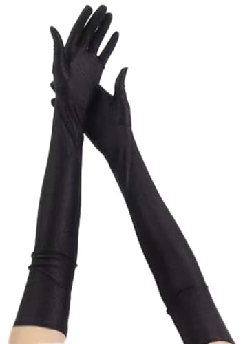 LIANRISES Negros Guantes Largos Mujer, Guantes Largos Fiesta Para Fiestas, óperas, Fiestas De Novias, Bodas, Bailes
