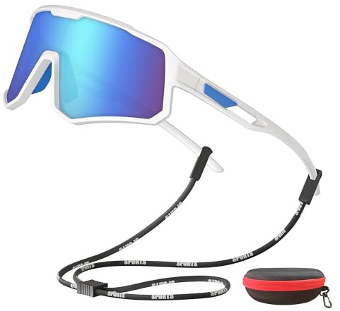 Men Cycling Glasses Youth Polarized Sports Sunglasses UV400 Protection Women sunglasses for Bicycle Motorcycle Baseball Cycling Running Fishing Hiking TR90 Superlight Frame Sunglass with Strap