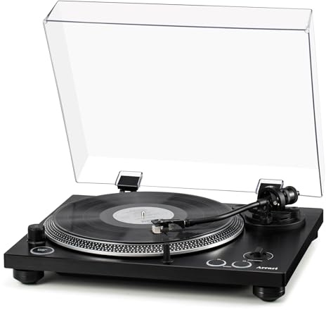 Arrari PR-101 Plattenspieler mit Riemenantrieb, 2-Gang, 33/45 U/min, bewegliche Magnetkartusche AT-3600L, kabellose Verbindung, integrierter Phono-Vorverstärker