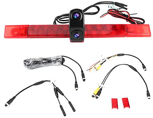 Brilluxa High Mount Frence Light con fotocamera, lente doppio HD universale, sensore PC4089 1/3, lampada freno a vista posteriore impermeabile, telecamera di assistenza al