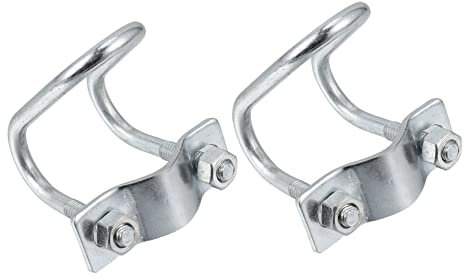 NUOBESTY Abrazadera De Mesa u De Hierro Galvanizado 1/2 Pulgada Hebilla De Tubo Clip De Hierro Para Equipo Porcino 2 Piezas Uso Agrícola Duradero
