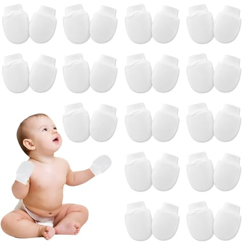GMHLLES 15 Pairs Baby Scratch Mitts, Pure Cotton Anti Scratch Mittens Elastic Cuffs Soft Cotton Newborn Baby Mittens, Infant Toddler Gloves No Scratch Mittens for 0-6 Months Baby Boys Girls