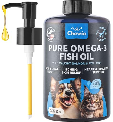 Fish Oil for Dogs & Cats Supplement - Immunity Support - Coat & Skin Health - Dogs, Cats Pet Supplies