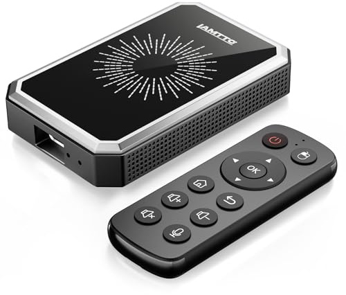LAMTTO 4-in-1 Wireless CarPlay Android Auto Adapter mit Net-Flix/YouTube/Tik Tok Google-Play Download Video App und Fernbedienung, Plug & Play AI Magic Box für Autos mit OEM Wired CarPlay