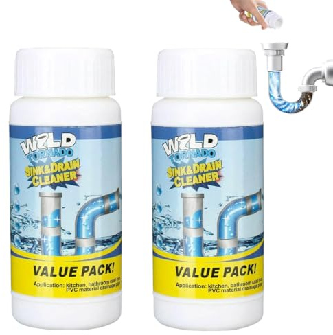 Teegxddy 2 Confezioni di Pulitore per Scarichi | Ideale per Sbloccare e Mantenere Pulite le Tubature di Bagno e Cucina
