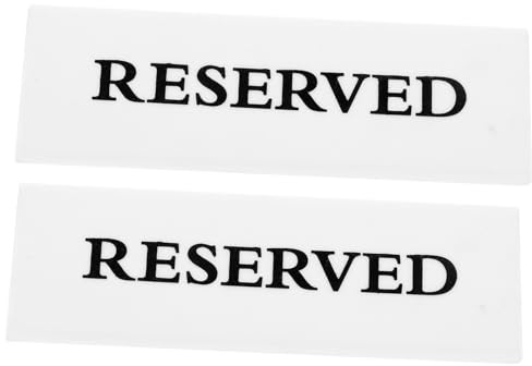 VALICLUD 2 Stück Reserviert schilder aus Acryl Weiß Stabile Tisch Stuhlaufsteller für Restaurant Hochzeit Party und Formelle Anlässe Klare Beschriftung Langlebig und Bruchsicher