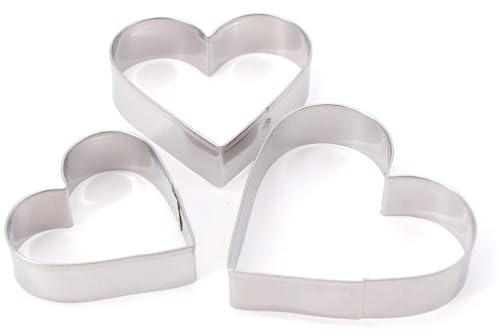 Zestjewel 6 Stainless Steel Heart Shaped Cookie Cutters, for Making Pastry and Baking Gifts