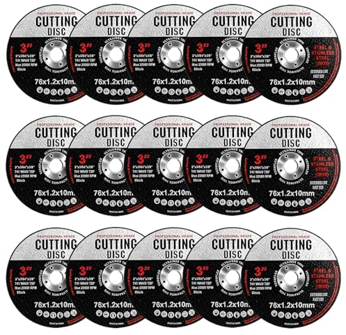 Trennscheiben Ø 76 mm,15 Stück Metal Cutting Disc Winkelschleiferscheiben für Metall,Geeignet für Stahl Edelstahl Inox Metall etc