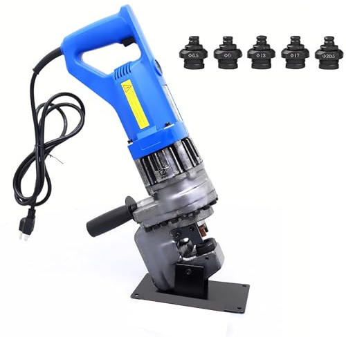 110V 1300W Hydraulic Hole Punch Electric Hydraulic Hole Punching Tool Angle Steel Punching Tool Hole Digger for Steel Plate Iron Plate Aluminum Plate Copper Plate