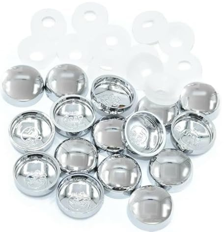 50Pcs Premium Chrome Screw Cover Caps for 6-8 Gauge Screws