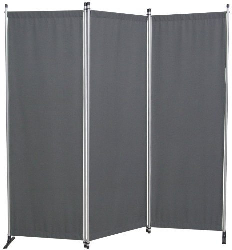 Angerer Freizeitmöbel GmbH Paravent - Raumteiler & Raumtrenner Sichtschutz - Outdoor Paravent für Windschutz & Schatten auf Balkon (3-teilig, Swingtex dunkelgrau)