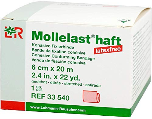 MOLLELAST haft Binden latexfrei 6 cmx20 m rot 1 St
