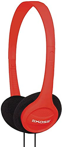 Koss KPH7 On-Ear Stereo Headphones (3.5 mm Jack) for iMac/Laptop/DJ/MP3 Players - Red