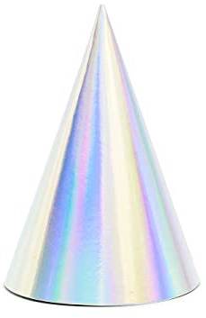 Mellilu Glänzende Party Hütchen 17 cm 6 St. Holographisch Irisierend Party Geburtstag Silvester