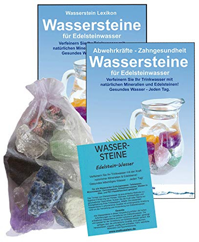 Wassersteine EDELSTEINWASSER Set 300g EDELSTEINE Denken, Lernen, Konzentration zum WASSER energetisieren. 4-tlg Set zur Wasseraufbereitung mit Anleitung Wasserenergetisierung. 90034
