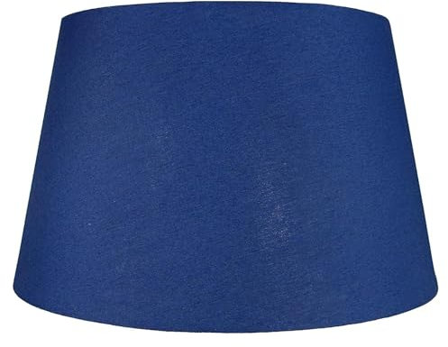 Cotton Drum Shade – Navy Blue, 10 inch Easy Fit ES/BC Shade for Living Rooms, Bedrooms, hallways and Kitchens, Pendant Lampshades or Shades for Table Lampss