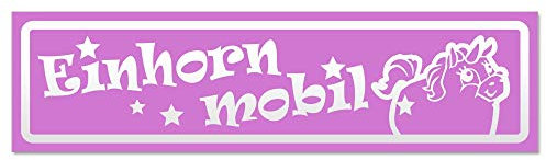 Kiwistar - Autoaufkleber - Einhorn Mobil invertiert - Hinweis Aufkleber Sticker für Auto, Kfz, Fahrrad, PKW, LKW