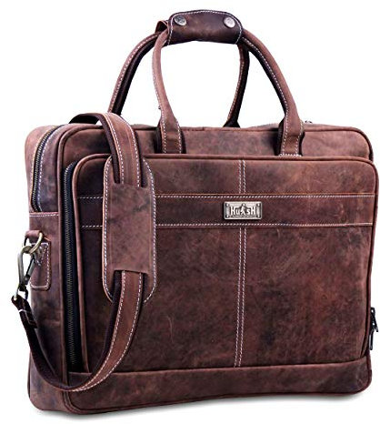 18 Zoll leather Laptop-Tasche für Männer: messenger Bag aus hochwertigem, weichem Leder Briefcase für den täglichengebrauch - Tasche für Laptop,Computer