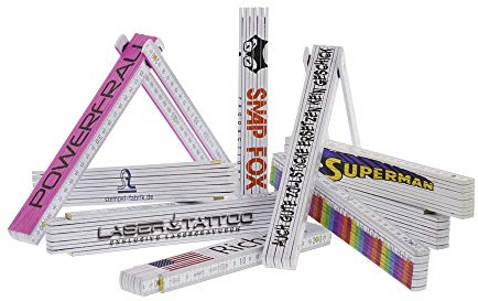 Personalisierter Meterstab/Zollstock - 2m - personalisiert - Individuell bedruckt (4-Farbig) als Geschenkidee für Männer Frauen/Geburtstag