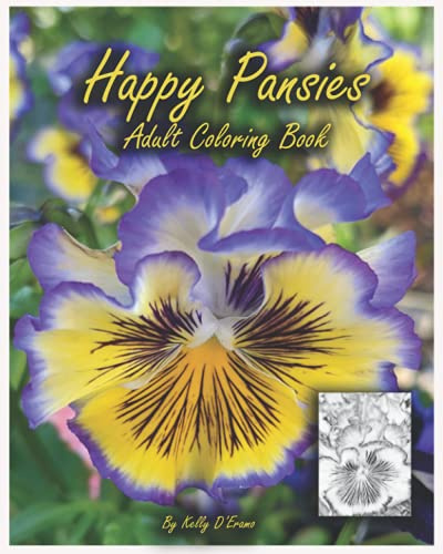 Happy Pansies Adult Coloring Book: Flowering coloring pages created from relaxing garden photos (Exploring Nature)