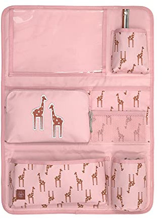 LÄSSIG Autoorganizer Autorücksitzorganizer Rücksitztasche für Auto zum Hängen zusammenklappbar/Car Wrap-to-Go Safari Giraffe