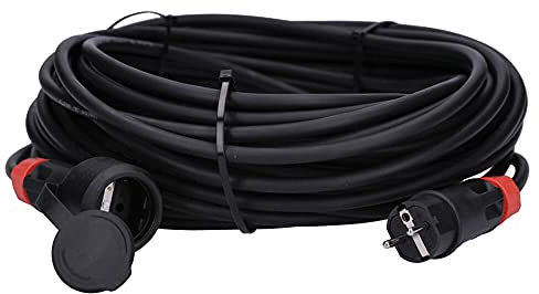 Voxura Schuko Gummi-Verlängerungskabel Schuko-Stecker-Kupplung Adapter Außenbereich Stromkabel Garten Baustelle Industrie Märkte 3-polig 230V H07RN-F 3x1,5 16/3 16A IP54 30m