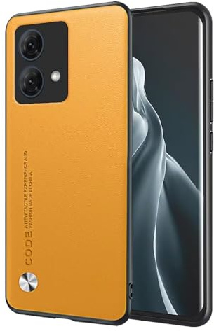 EASSGU Funda para Motorola Moto Edge 40 Neo (6.55 Inches), Carcasa de Teléfono de Estilo Empresarial con Respaldo de PU Cuero - Amarillo