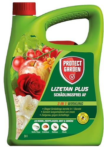 PROTECT GARDEN Lizetan Plus Schädlingsfrei AF, Blattlausfrei, Blattläuse und Schädlinge bekämpfen an Zierpflanzen, Rosen, Obst und Gemüse, 3 l Spray