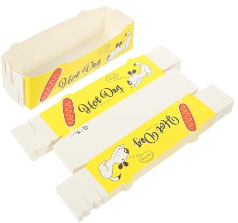 Wensmy 100 Paper Hot Dog Trays Hot Dog Wrappers Hot Dog Serving Dish Plates Disposable Fluted Hotdog Boats Hotdog Container Concession Stand Trays Hot Dog Cart Accessories16*5 * 4cm, 20240323