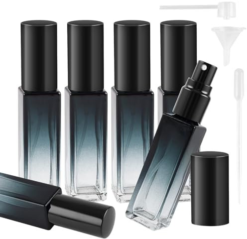Kitnelw 6 Piezas Perfumador Recargable 10ml Atomizador de Perfume Portátil para Viajes Pulverizadores de Perfume con Dispensador de Perfume Cuentagotas de Embudo