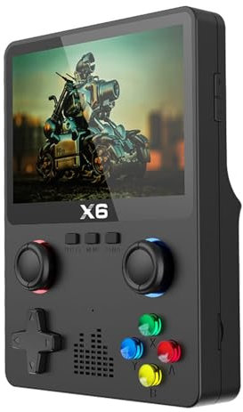 Nuovo X6 Schermo IPS 3.5Inch Lettore di Gioco Palmare Doppio Joystick 11 Simulatori GBA Console per Videogiochi per Bambini (nero)