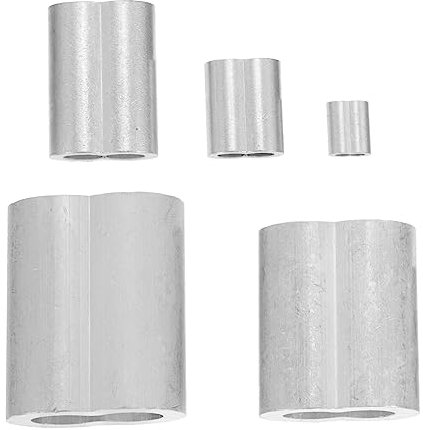 JECOMPRIS 1satz Aluminium Crimp-schlaufen Förmige Doppelhülsen Für Stahlseil Und Kabel Langlebig Einfach Zu Verwenden Für Drahtseilprojekte Schützt Vor Abnutzung