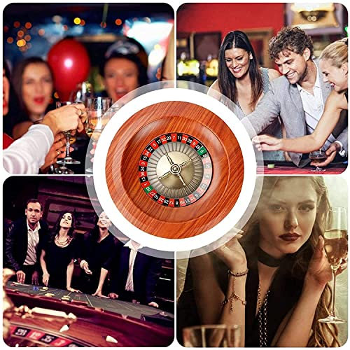 CFDZCP 12-Zoll-Roulette-Rad-Set Aus Holz, Roulette-Rad In Casino-Qualität, Präzisionslager, Tischspiele for Die Freizeit, Perfekt for Den Spieleabend Zu Hause Oder Auf Einer Party