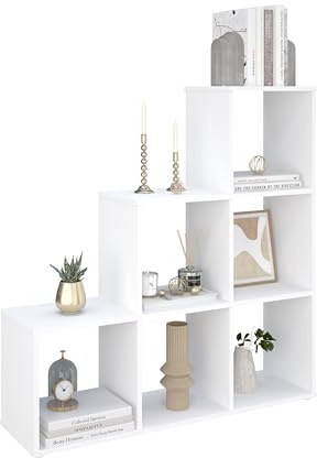 AT4 Regal Cubic Raumteiler- Weiß: Langlebiges Melaminholz, viel Stauraum, einfache Montage - modernes Design