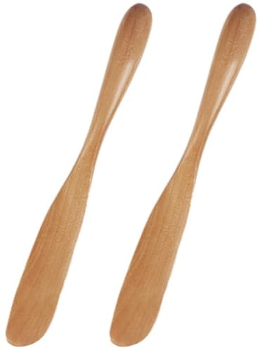Zghhc 2 Packs Wooden Butter Spreaders, Wooden Butter Blade Butter Spreader Condiment Blade Essential Tableware Blade for Jam Cheese Cream