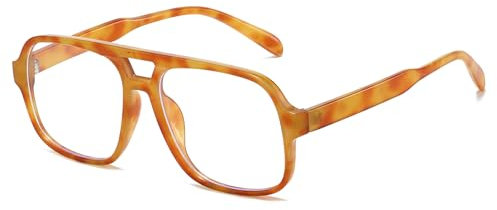 YAMEIZE Carré Lunettes Anti Lumière Bleue pour Homme Femme Lunettes Oversized Monture Années 70 Rétro Lunettes Lumière Bleue Filtre pour Ordinateur