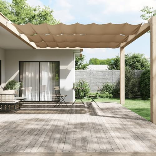 Buzaza Senkrechtmarkise Taupe 140x420 cm Oxford-Gewebe Sonnenschutzrollo AußEn Terrassenmarkise