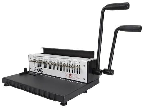 JOXLOVER Bindemaschine, Binder, Drahtbindegerät A4 Manuell 34 Löcher Stanzt 15 & bindet 130 Blatt TD-1500B34R Angebot for Büro & Schule & Zuhause für Briefpapier im Format A4, A5