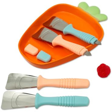 2 Stück Kühlschrank-Eisschaber, Doppelkopf-Multifunktions-Eisschaber, Kühlschrank-Schaufel Küche Gefrierschrank Gadget Löffel Edelstahl Entfroster Doppelkopf-Multifunktions-Eisschaufel , Blau/Pink