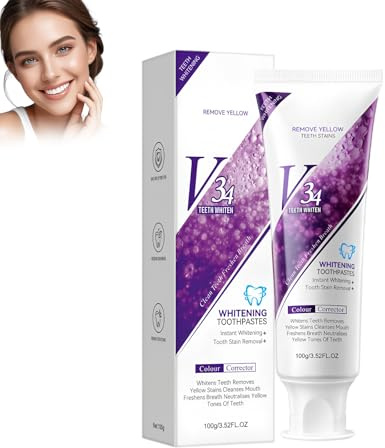 Eazerom 11 100g Zahnpasta Weisse Zähne,Lila Zahnpasta für Zahnaufhellung,Zahnaufhellung Zahnpasta Lila Saubere Gelbe Zähne, Whitening Zahnpasta,Purple Toothpaste for Whitening Teeth