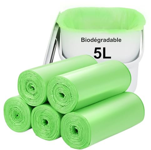 Sacchetti per rifiuti biodegradabili 5L 120 pezzi: Piccoli sacchetti della spazzatura Aievrgad/per la spazzatura del bancone. Sacchetti per la spazzatura, riciclati, resistenti, degradabili, sacchetti