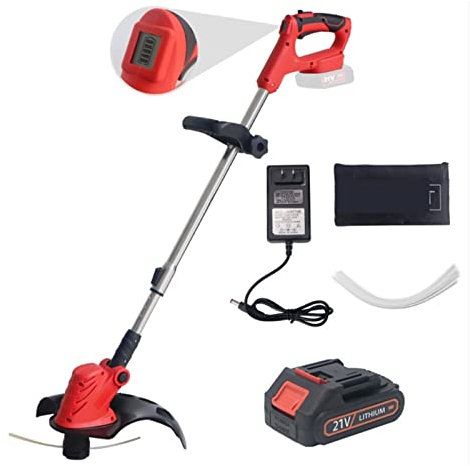 Tagliasiepi, Lunghezza regolabile Telescopico Cordless Rasaerba Elettrico Tagliaerba Potatura Attrezzi da giardino Compatibile 18V per cortile, giardino, cura del prato(1 Battery 1 Plug)