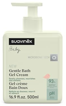Suavinex, Gel - Crema Bagno Bambini e Neonati, Shampoo per Pelle e Capelli, No Sapone, Adatto a Pelli Sensibili, Non Pizzica gli Occhi, 93% di Ingredienti di Origine Naturale, con Prebiotici, 500 ml