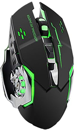 HOMOBABE Mouse Wireless Meccanico Elettroplaccato Nero, Gaming e Ufficio