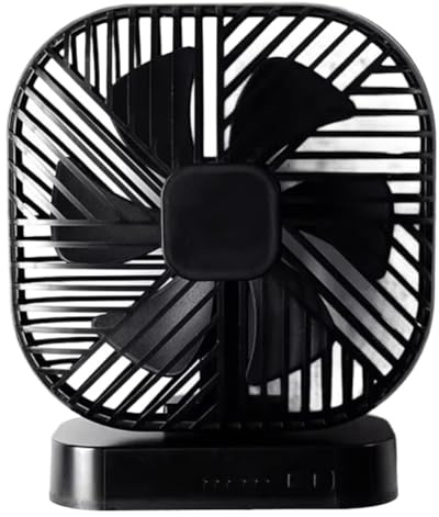 Uxsjakjsd Magnetic USB Fan 5xAA Battery Powered Desk Fan with Three Speed Timing Function for Outdoor Camping Quiet Operation Silent Black