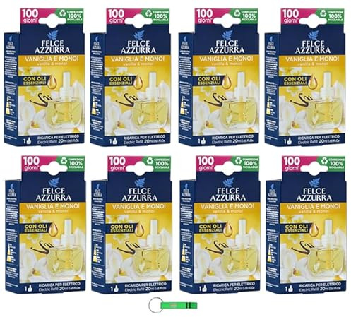 Felce Azzurra Aria Casa Vaniglia e Monoi Refil, deodorante per ambienti 20 ml + portachiavi gratuito Beni Culinari
